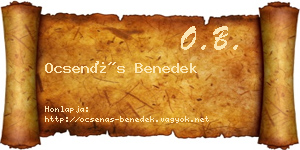 Ocsenás Benedek névjegykártya