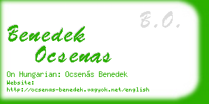 benedek ocsenas business card