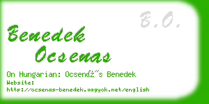 benedek ocsenas business card